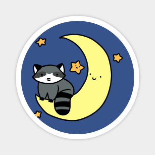 Crescent Moon Raccoon Magnet